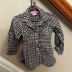 Good Lad Black Gingham Toddler Button Up Dress- Size 2T